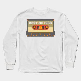 Vintage Best of 1989 31 Years Old Birthday Gift Ideas Cassette Long Sleeve T-Shirt